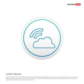 Cloud Signal Icon - white circle button Stock Illustration