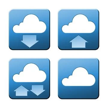 Cloud signs A set of some nice and modern cloud signs with clipping path C... Stock Photos