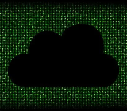 Cloud silhouette on hex code illustration イラスト素材