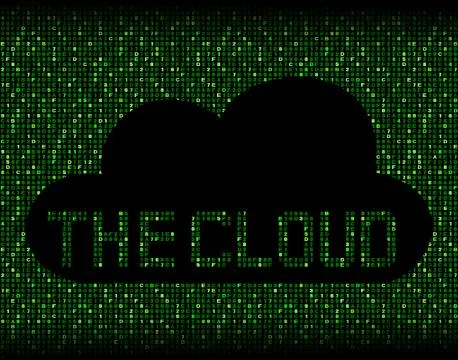 The Cloud silhouette on hex code illustration Stock Illustration