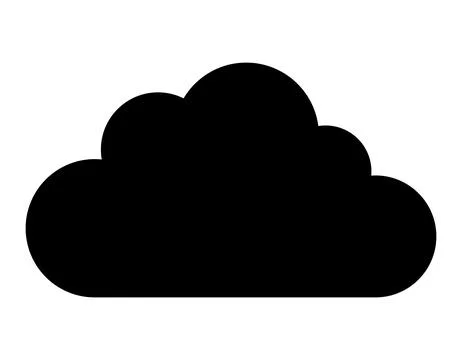 Cloud silhouette symbol icon, black and white illustration 스톡 일러스트