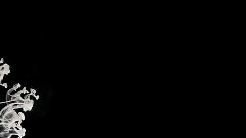 A cloud of silky ink in water, isolated on a black background. Action painting Stock Footage 204074610