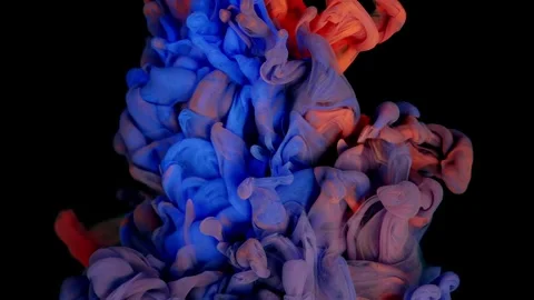 Cloud of silky ink in water isolated on black background. Colorful ink in water Stock Footage 279026461