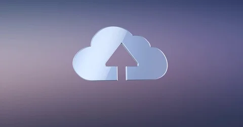 Cloud Up Silver 3d Icon Stock Footage 69986015