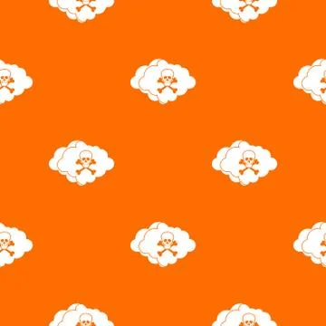Cloud with skull and bones pattern seamless イラスト素材