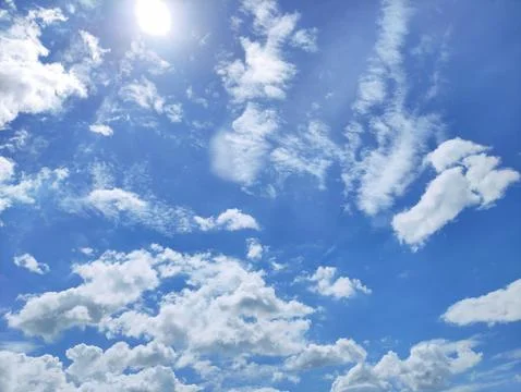 Cloud sky and sun Stock Photos