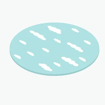 Cloud sky design isometric carpet icon for interior design vector illustratio Stock Illustration