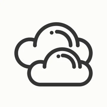 Cloud, sky, heaven, line simple icon. Weather symbols. Meteorology. Forecast Stock Illustration