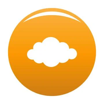 Cloud in sky icon vector orange 스톡 일러스트
