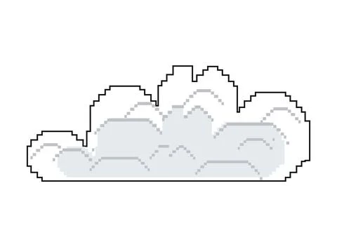 Cloud sky pixel art style Illustrazione stock