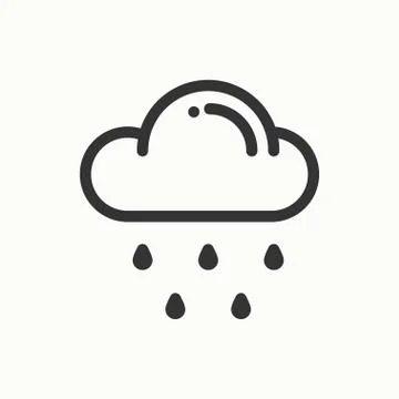Cloud, sky, rain, line simple icon. Weather symbols. Meteorology. Forecast de Stock Illustration