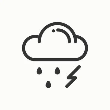 Cloud, sky, rain, storm line simple icon. Weather symbols. Meteorology. Forec Stock Illustration