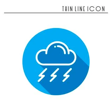 Cloud, sky, rain, storm line simple icon. Weather symbols. Meteorology. Forec Stock Illustration