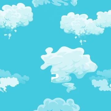 Cloud in the sky seamless pattern, air nature decorative background, texture for Stock Illustration