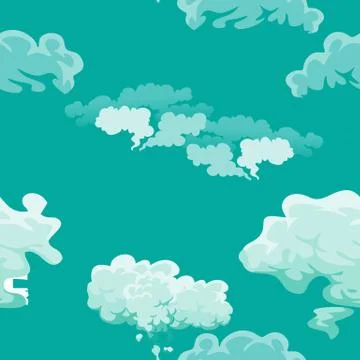 Cloud in the sky seamless pattern, air nature decorative background, texture for Stock Illustration
