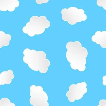 Cloud sky seamless pattern background. Business concept vector illustration.  Stock Illustration