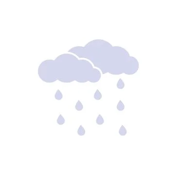 Cloud sky silhouette with rain drops Illustrazione stock