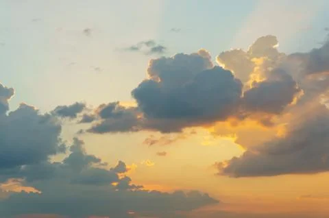 Cloud on sky at  sunset Stock Photos