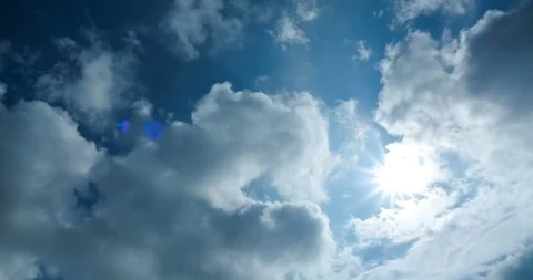 Cloud sky time lapse , cloud moving and sun light 4K resolution video Stock Footage 90632549
