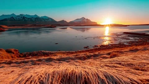 Cloud sky timelapse at sunset view from the river Stock Footage 275632664