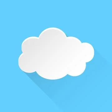 Cloud sky vector icon. Clouds with shadow flat vector illustration. Cartoon b Stock Illustration