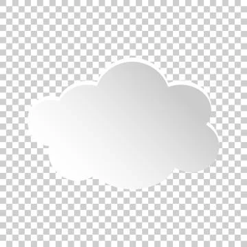 Cloud sky vector icon. Clouds with shadow flat vector illustration. Cartoon b Stock Illustration