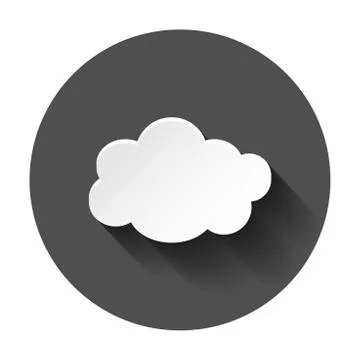 Cloud sky vector icon. Clouds with shadow flat vector illustration. Cartoon b Stock Illustration