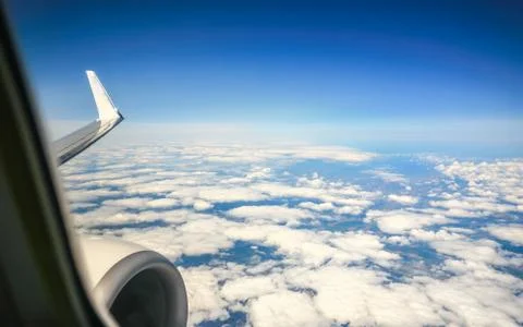 Cloud sky view from aeroplane Stock Photos