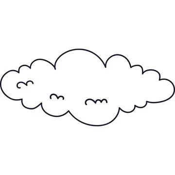 Cloud sky weather outline vector simple white line graphic sticker 스톡 일러스트