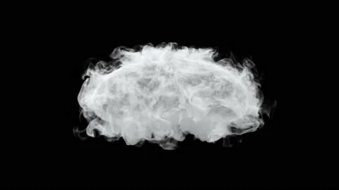 Cloud in slow motion on a black background isolated.Alpha channel. Stock Footage 131762612