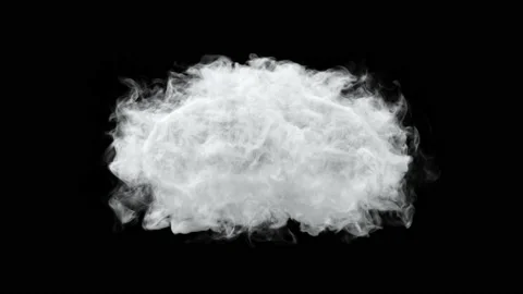Cloud in slow motion on a black background isolated.Alpha channel. Stock Footage 132197438