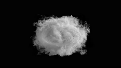 Cloud in slow motion on a black background isolated.Alpha channel. Stock Footage 133309567