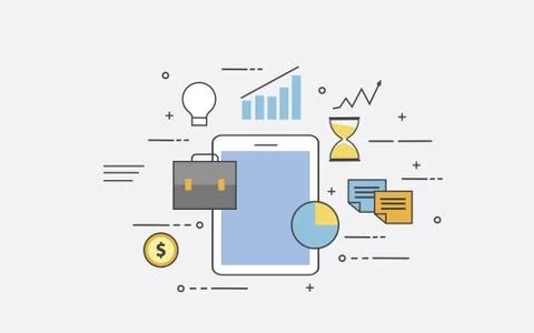 Cloud, smartphone. All in your device or in cloud storage Stock Illustration