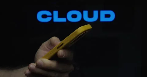 Cloud on Smartphone – Cloud Computing Technology Concept Stock Footage 334090724