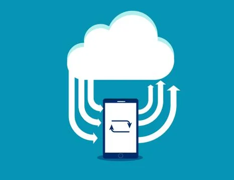 Cloud smartphone data exchange. Concept technology vector illustration. Stock Illustration
