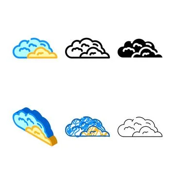 Cloud smell color icon pack vector Stock Illustration