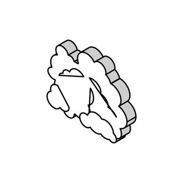 Cloud smell isometric icon vector illustration 스톡 일러스트