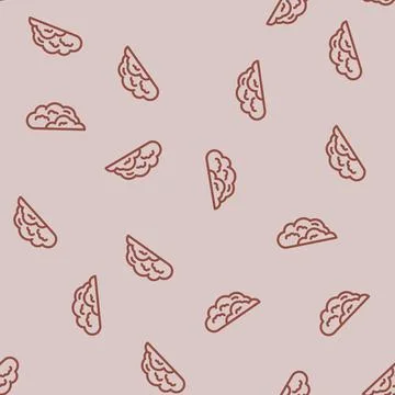 Cloud smell line vector seamless pattern 스톡 일러스트