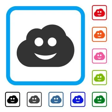 Cloud Smiley Framed Icon Illustrazione stock