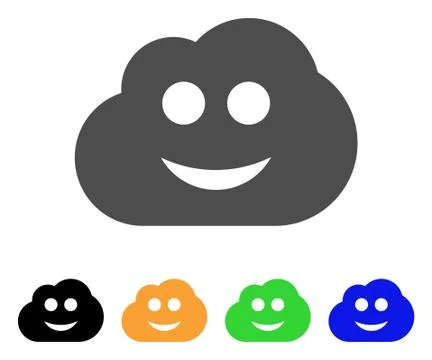 Cloud Smiley Vector Icon Stock Illustration