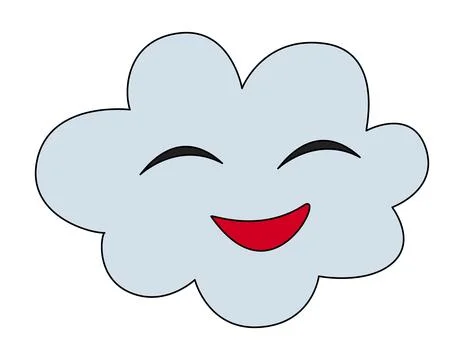 Cloud smiling isolated on a white background Stock Illustration