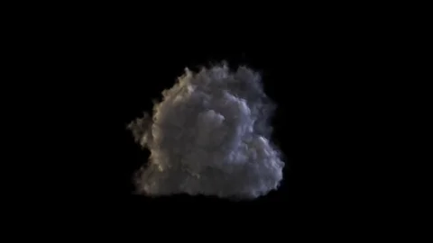 Cloud of smoke and dust coming towards camera, isolated on black background Stock Footage 72555872