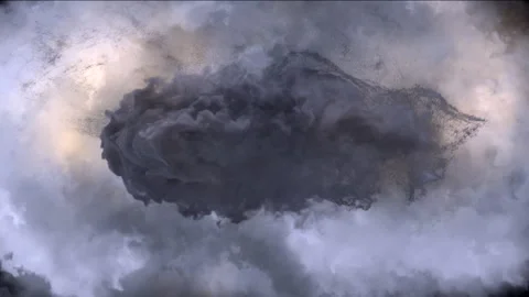 Cloud of smoke appears and disappears into the sky Stock Footage 244835994