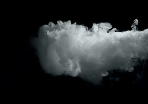 Cloud of smoke on a black background Stock Photos