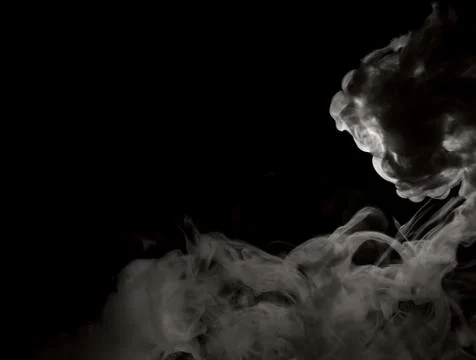 Cloud of smoke on a black background Stock Photos