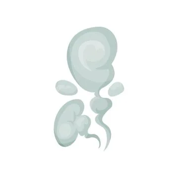 Cloud, smoke fog cigarette effect vector Illustration on a white background Illustrazione stock