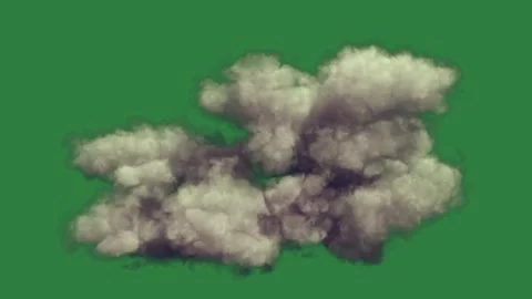 A cloud of smoke isolated on green screen background Stock Footage 336858642
