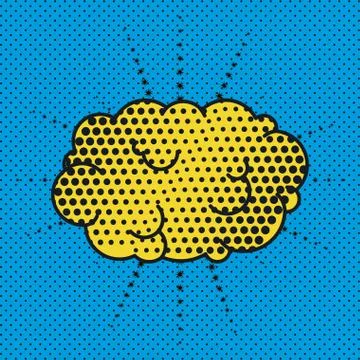 Cloud smoke pop art style Stock Illustration