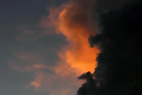 Cloud Smoke Sunset Puff Fotos de archivo