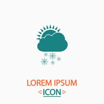 Cloud snow computer symbol Stock Illustration